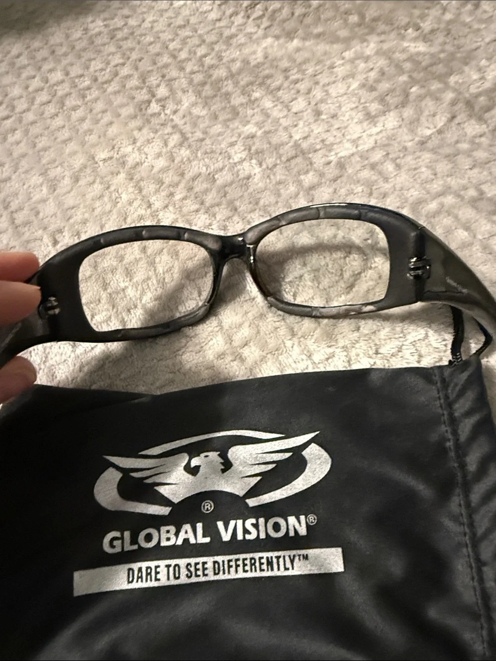 Women's Black Crystal Accent motorcycle glasses